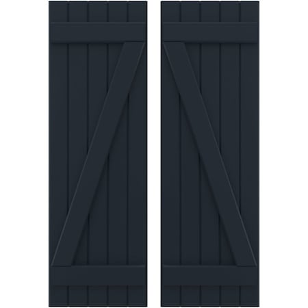 Americraft 5-Board (2 Batten) Wood Joined Board-n-Batten Shutters W/ Z-Bar, ARW102BB518X70OBH